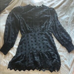 Lulu's Midnight Black Lace Dress